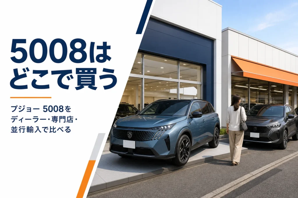 プジョー 5008を買える正規ディーラーと輸入車専門店のイメージ