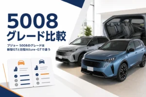 プジョー 5008の新型と旧型のグレードを比べるイメージ