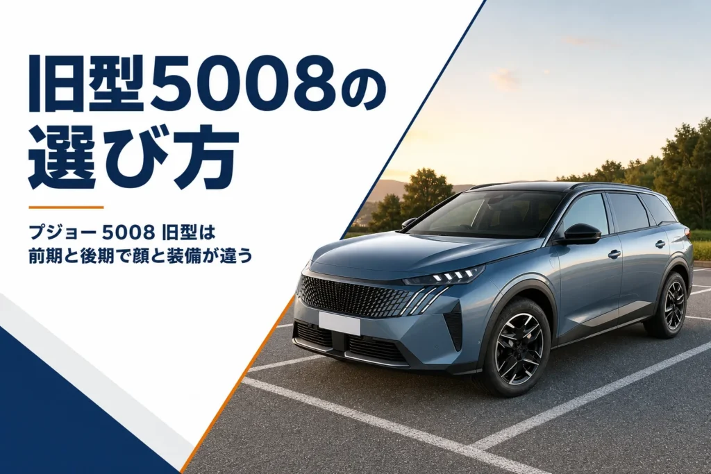 駐車場に停まる旧型プジョー 5008のイメージ