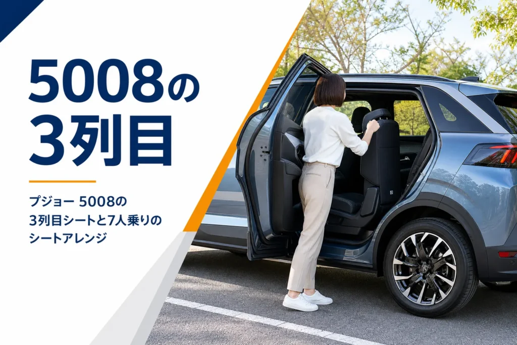 プジョー 5008の3列目シートとシートアレンジをまとめた記事のアイキャッチ