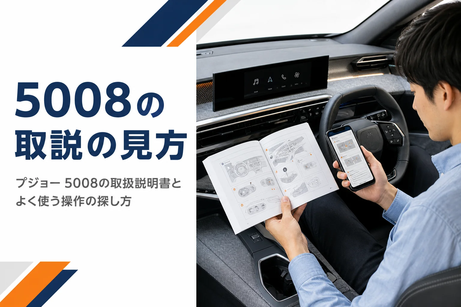 プジョー 5008の取扱説明書の見方をまとめた記事のアイキャッチ