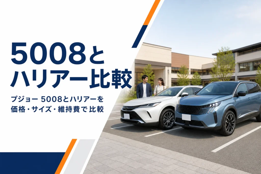 プジョー 5008とハリアーを比べる記事のアイキャッチ