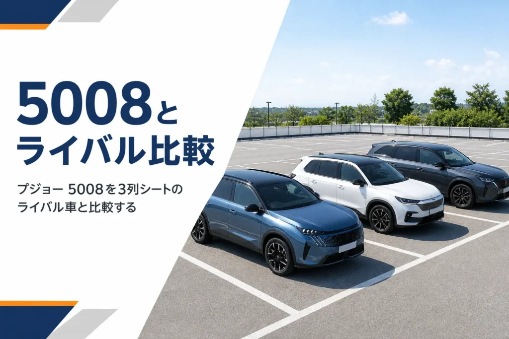 並んで停まる3列シートSUVのイメージ